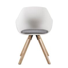 Design Scandinavia Jídelní židle Vilma s dřevěnou podnoží (SET 2 ks), bílá/šedá