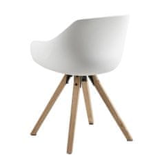 Design Scandinavia Jídelní židle Vilma s dřevěnou podnoží (SET 2 ks), bílá/šedá