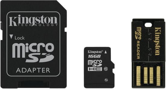 Kingston Micro SDHC 16GB Class 10 + SD adaptér + USB čtečka (MBLY10G2/16GB)