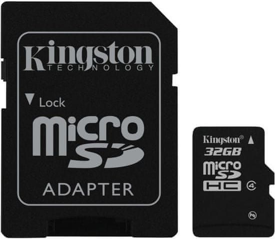 Kingston Micro SDHC 32GB Class 4 + SD adaptér (SDC4/32GB)