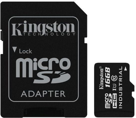 Kingston Industrial Micro SDHC 16GB Class 10 UHS-I + SD adaptér (SDCIT/16GB)