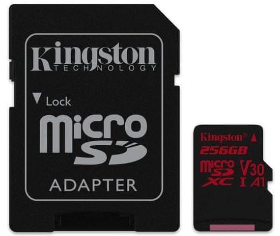 Kingston 256GB Canvas React microSDXC UHS-I V30 + ad (SDCR/256GB)