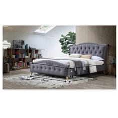 KONDELA Čalouněná manželská postel s roštem Giovana 160 160x200 cm - šedá