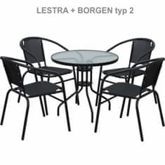 KONDELA Zahradní stolek Borgen Typ 2 - černá