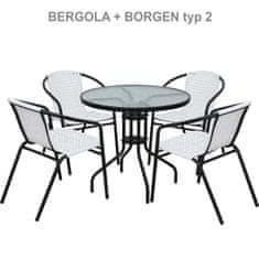 KONDELA Zahradní židle Bergola - bílá/černá