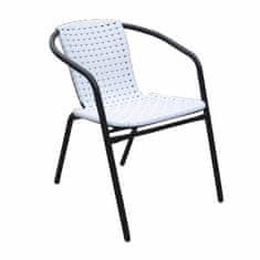 KONDELA Zahradní židle Bergola - bílá/černá