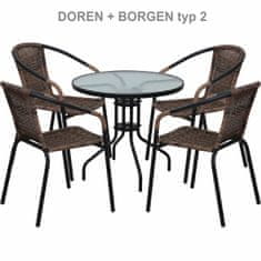 KONDELA Zahradní stolek Borgen Typ 2 - černá