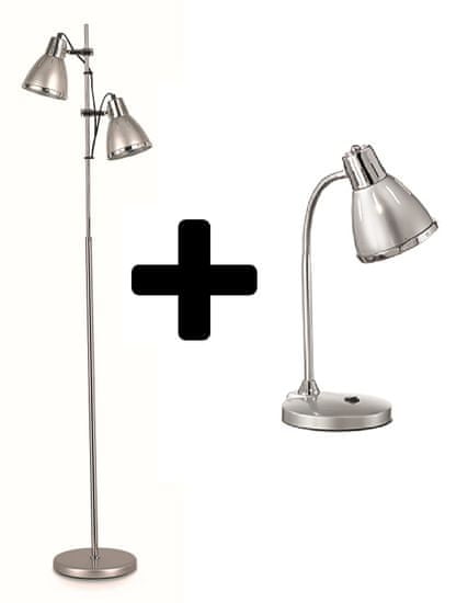 Ideal Lux Stojací lampa Elvis, stříbrná - rozbaleno