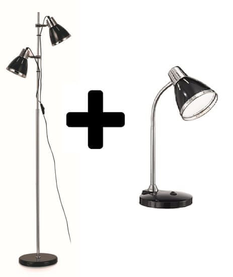Ideal Lux Stojací lampa Elvis černá + stolní lampa dárek