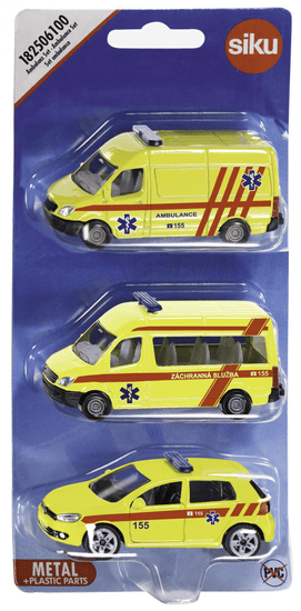 SIKU Sada 3 vozidel ambulance - česká verze