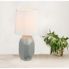 KONDELA Stolní lampa Qenny Typ 2 - šedá/bílá
