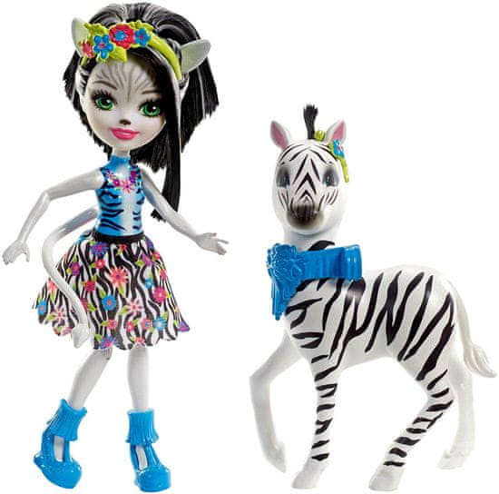 Mattel Enchantimals Panenka Zelena a zebra