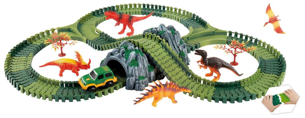 Levně Alltoys Variabilní dráha s dinosaury a tunelem 144 dílů