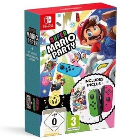 Nintendo Super Mario Party + Joy-Con Pair Zelená/Růžová (Switch)