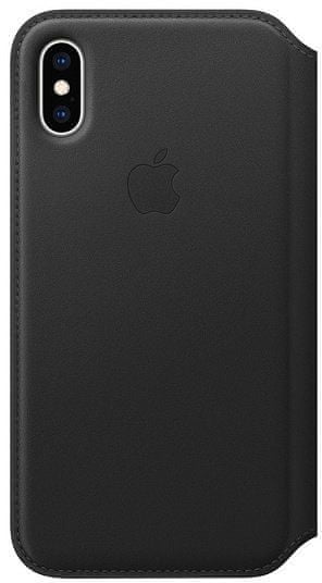Apple kožené pouzdro Folio na iPhone XS, černá MRWW2ZM/A