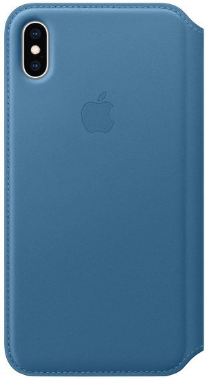 Apple kožené pouzdro Folio na iPhone XS Max, modrošedá MRX52ZM/A