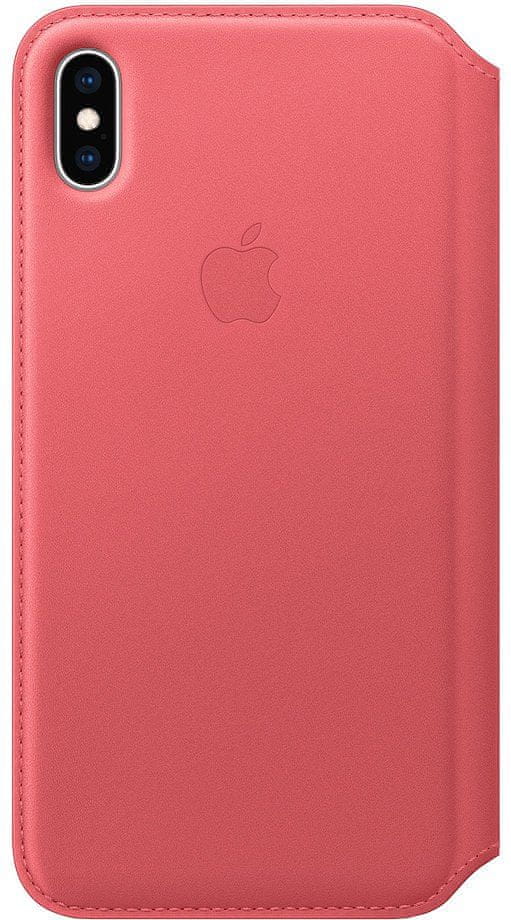 Apple kožené pouzdro Folio na iPhone XS Max, pivoňkově růžová MRX62ZM/A