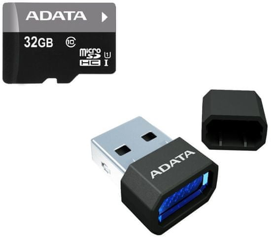 Adata Micro SDHC Premier 32GB UHS-I + USB čtečka (AUSDH32GUICL10-RM3BKBL)