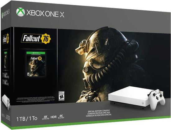 Microsoft Xbox One X 1TB White Limited Edition + Fallout 76