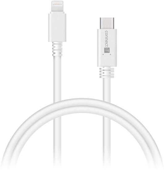 Connect IT Wirez USB-C (Type C) Apple Lightning, bílý, 1 m CCA-4060-WH