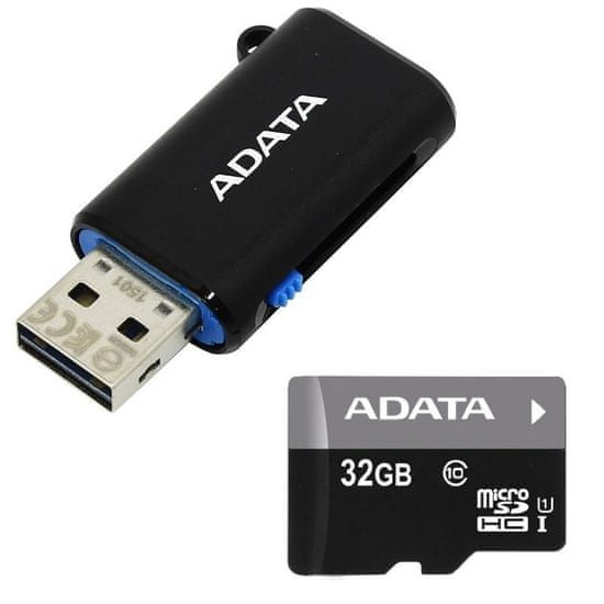 Adata Micro SDHC 32GB UHS-I + OTG USB čtečka (AUSDH32GUICL10-ROTGMBK)
