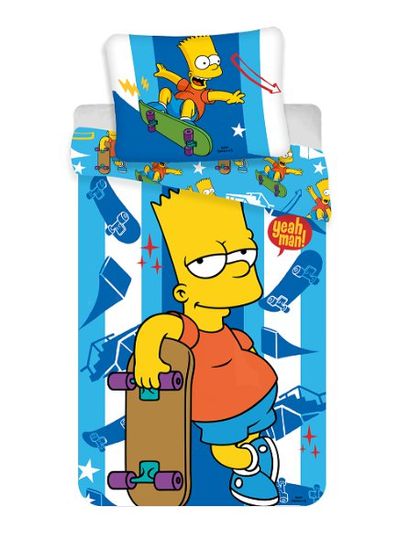 Jerry Fabrics Povlečení Simpsons Bart Skater 140x200 70x90
