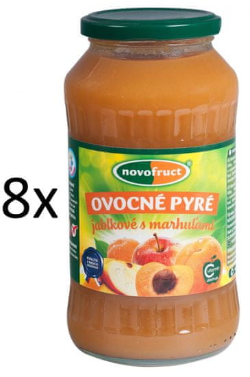 NOVOFRUCT 8x Ovocné pyré jablko + meruňka - 700 g