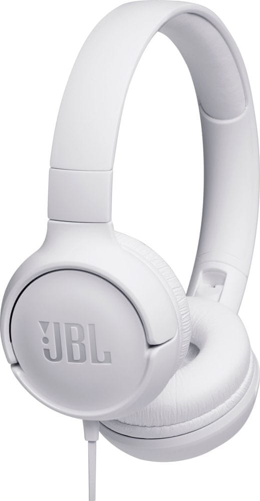 Levně JBL Tune 500 sluchátka s mikrofonem, bílá