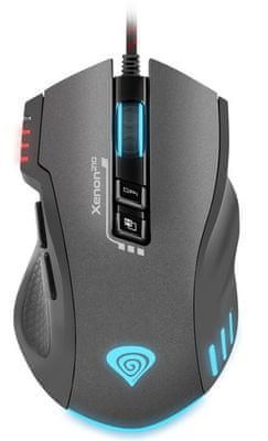 Herní myš Genesis Xenon 210, vysoká citlivost, optický senzor, barevné LED podsvícení, makra, programovatelná tlačítka