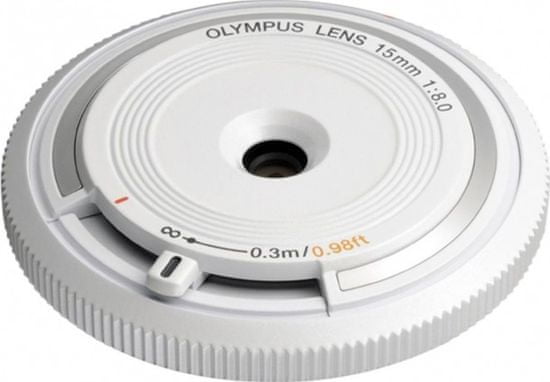 Olympus 15 mm M.Zuiko Digital f/8,0, bílá - rozbaleno