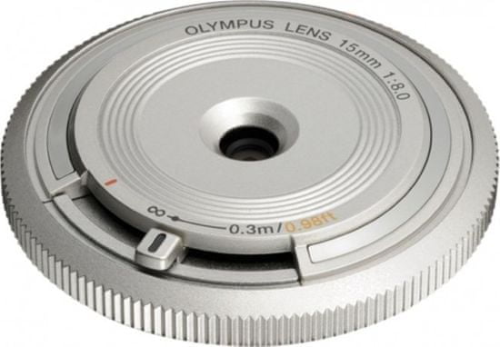 Olympus 15 mm M.Zuiko Digital f/8,0, stříbrná - rozbaleno