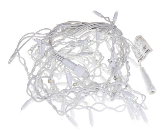 Seizis Závěs 72LED, 1,8 x 0,8m, 66 teplá + 6 bílá blikající, bílý kabel