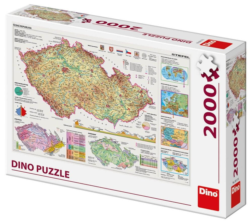 Levně Dino Mapy České republiky 2000 dílků