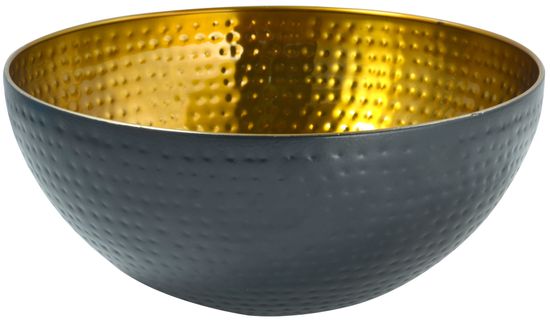 Toro Nerezová miska, průměr 19 cm, černá/zlatá