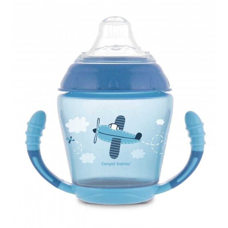 Levně Canpol babies nevylévací hrníček se silikonovým pítkem 230 ml Toys modrý
