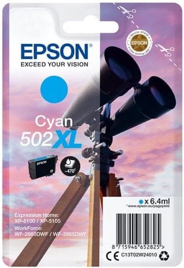 Epson 502XL, azurová (C13T02W24010)