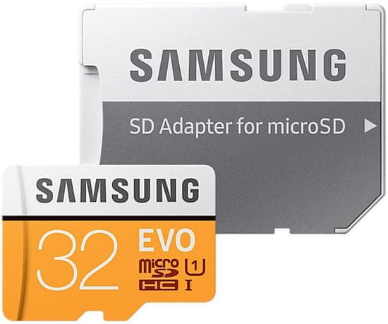 Samsung Micro SDHC 32GB (Class 10 UHS-I) + SD adaptér (MB-MP32GA/EU)
