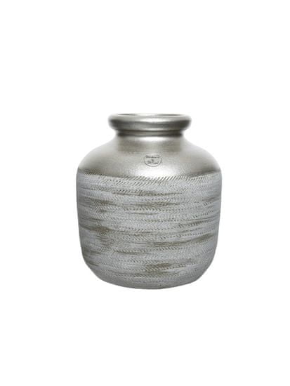 Kaemingk Váza metalická, 24x26cm, keramika, ručně vyrobené - použité