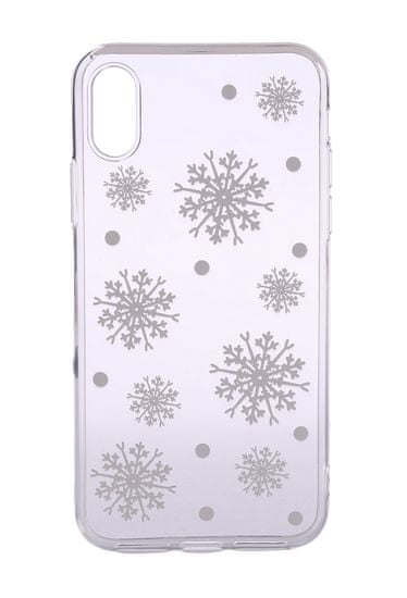 EPICO Pružný plastový kryt pro iPhone X/iPhone XS WHITE SNOWFLAKES