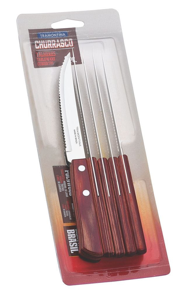 Tramontina CHURRASCO nůž steakový 6 ks 12 cm červené dřevo