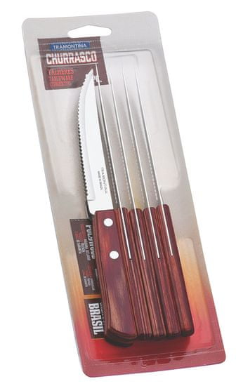 Tramontina CHURRASCO nůž steakový 6 ks 11,5 cm červené dřevo