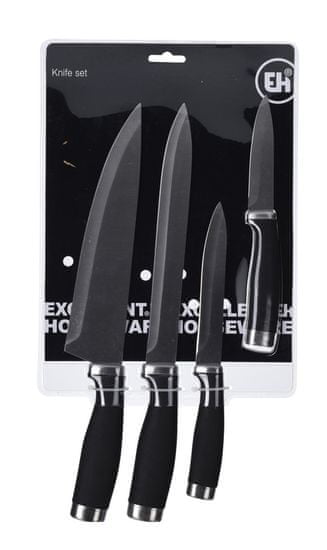 Koopman Sada nerezových nožů 4 ks, černá