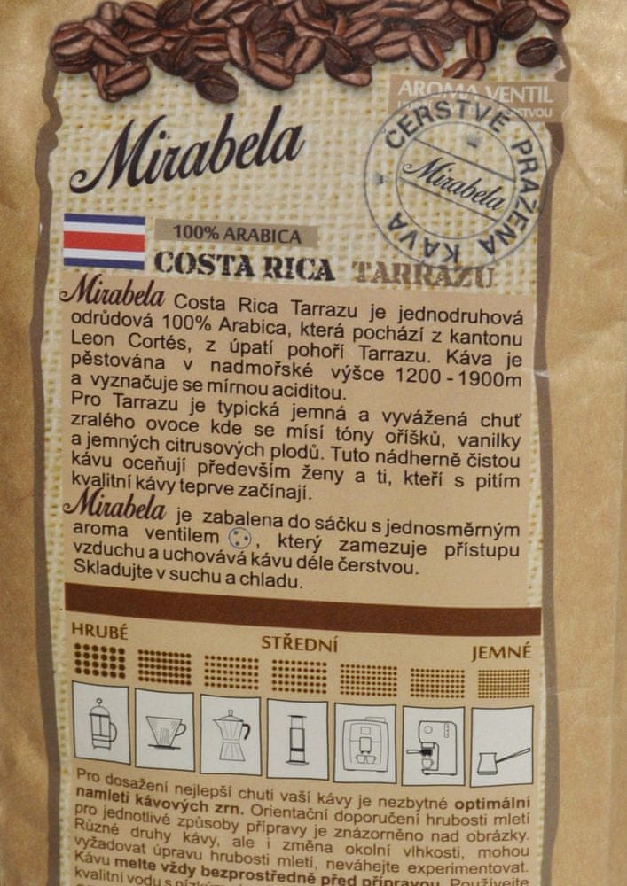 Levně Mirabela čerstvá káva Costa Rica Tarazzu 225g