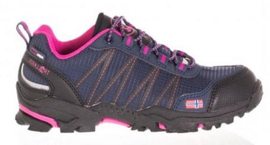 Trollkids Dívčí outdoorová obuv Trolltunga Hiker Low - modro-růžová