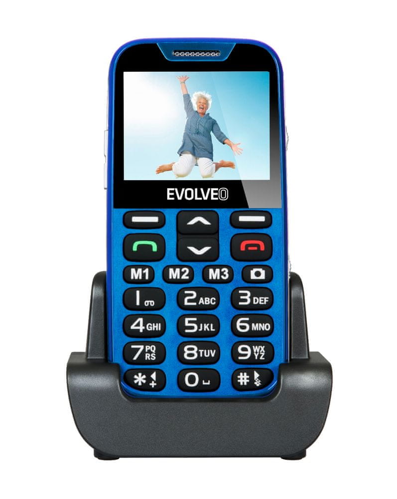 Levně Evolveo EasyPhone XD, modrý, nabíjecí stojánek