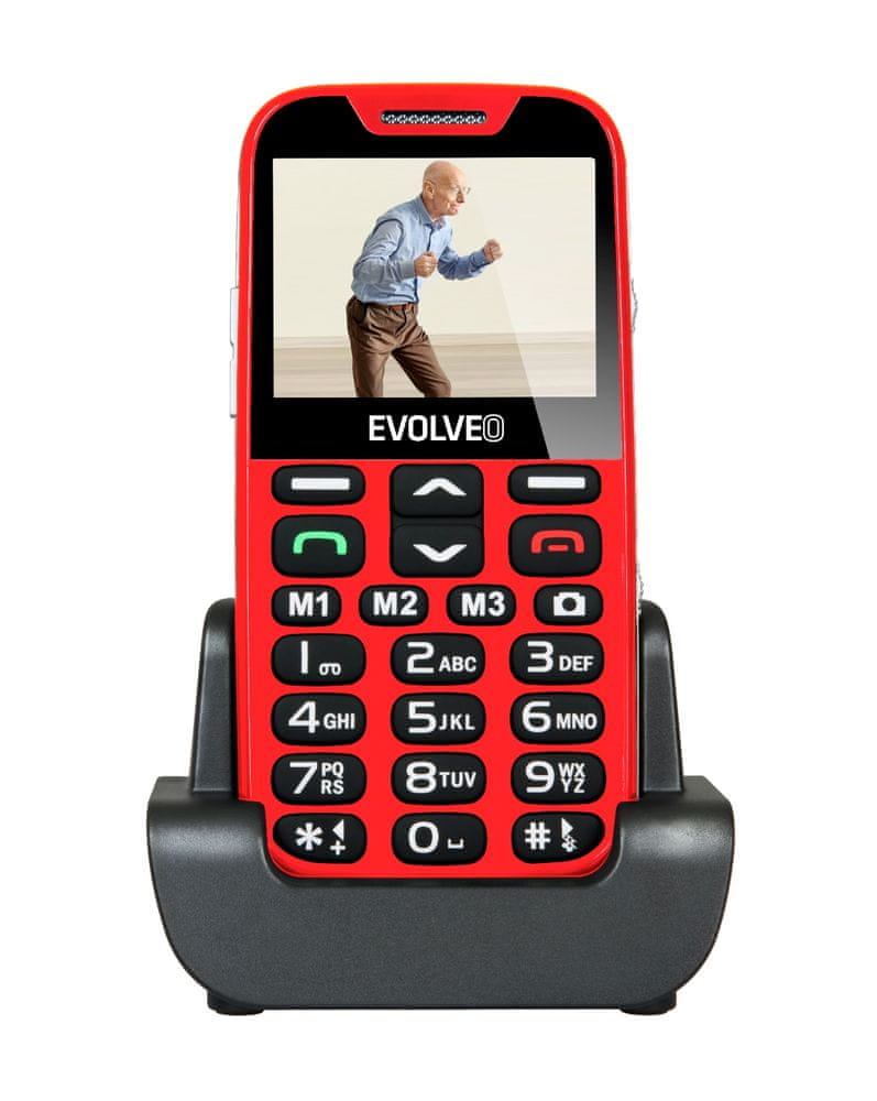 Levně Evolveo EasyPhone XD, červený, nabíjecí stojánek