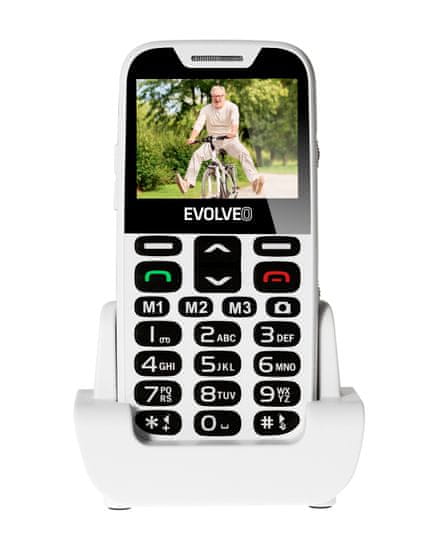 Evolveo EasyPhone XD s nabíjecím stojánkem, bílý - zánovní