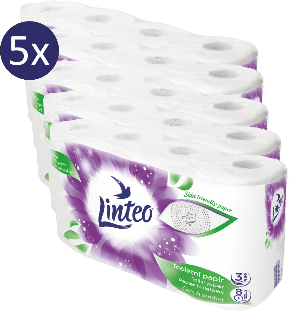 Levně LINTEO Toaletní papír 5 x 8 rolí