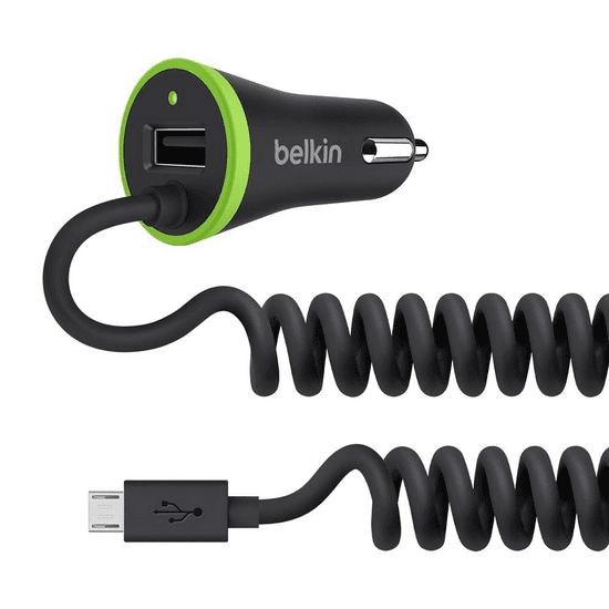 Belkin Autonabíječka, 2.4A + 1A, vč. microUSB kabelu F8M890bt04-BLK - zánovní