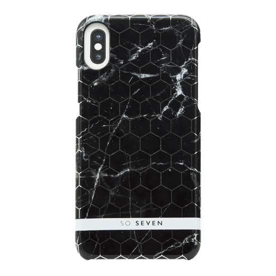 SO SEVEN Milan Case Hexagonal Marble Black Kryt pro iPhone X/XS SSBKC0011